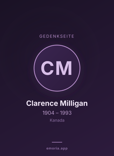 Gedenkportrait von Clarence Milligan