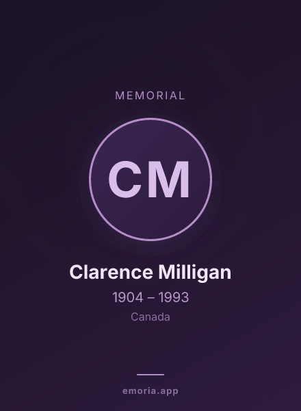 Memorial portrait of Clarence Milligan