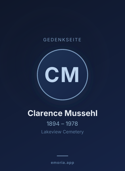 Gedenkportrait von Clarence Mussehl