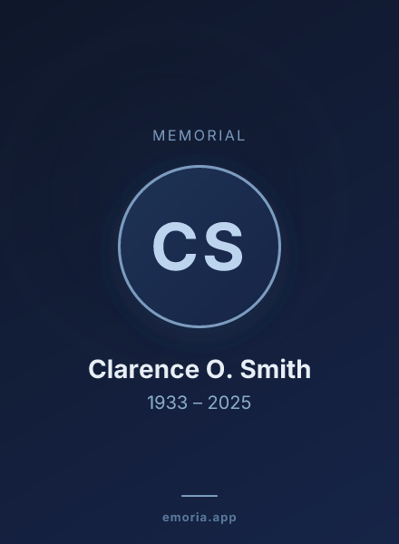 Memorial portrait of Clarence O. Smith