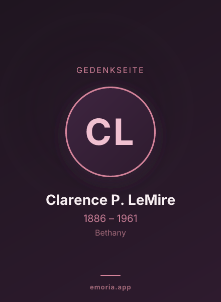 Gedenkportrait von Clarence P. LeMire
