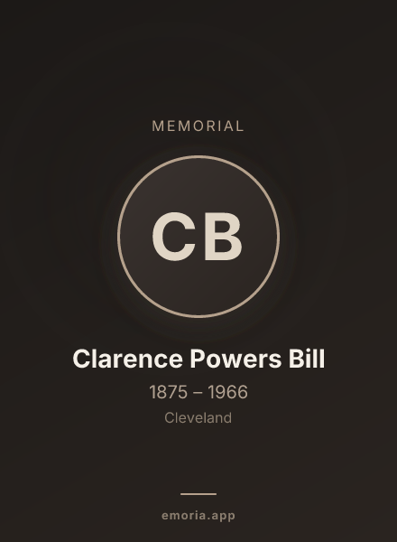 Memorial portrait of Clarence Powers Bill