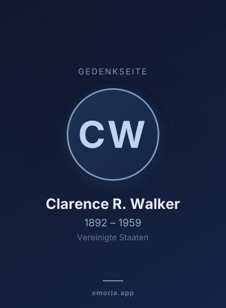 Gedenkportrait von Clarence R. Walker