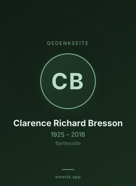 Gedenkportrait von Clarence Richard Bresson