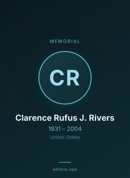Memorial portrait of Clarence Rufus J. Rivers