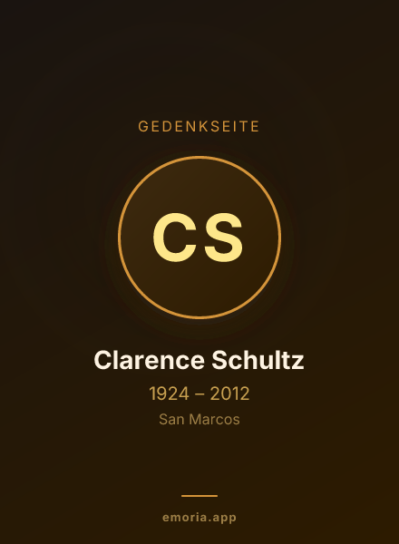Gedenkportrait von Clarence Schultz