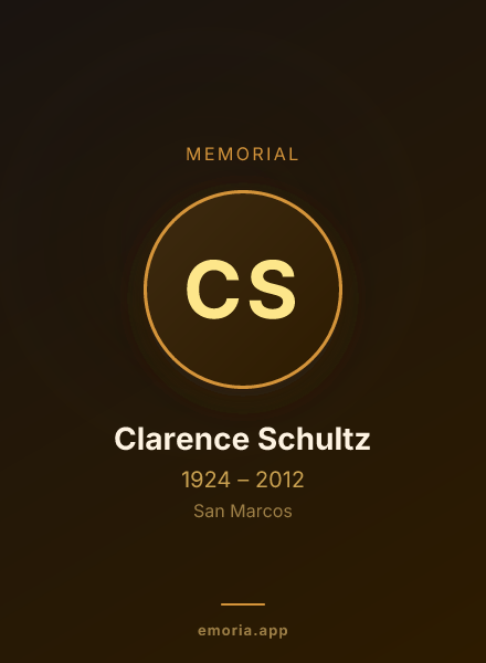 Memorial portrait of Clarence Schultz