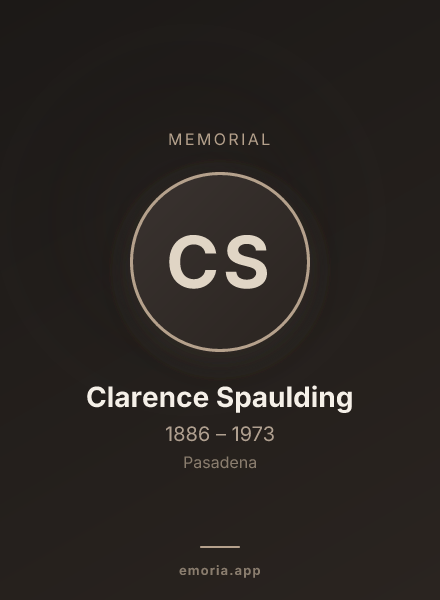 Memorial portrait of Clarence Spaulding