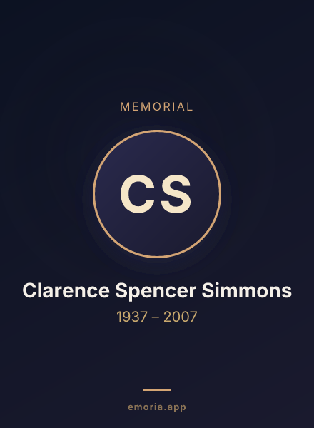Memorial portrait of Clarence Spencer Simmons