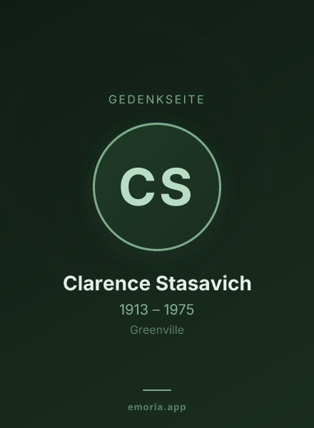 Gedenkportrait von Clarence Stasavich