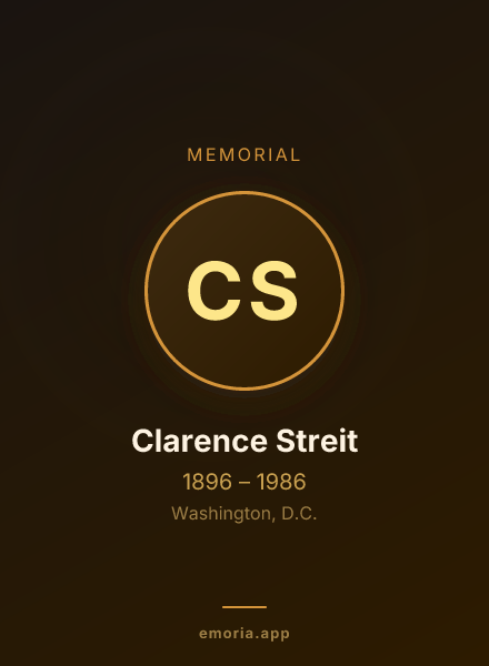 Memorial portrait of Clarence Streit