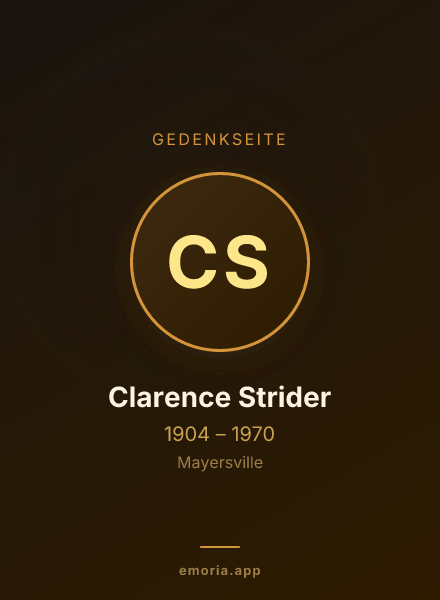 Gedenkportrait von Clarence Strider