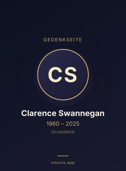 Gedenkportrait von Clarence Swannegan