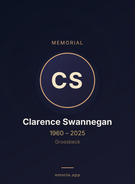 Memorial portrait of Clarence Swannegan