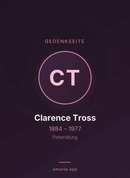 Gedenkportrait von Clarence Tross
