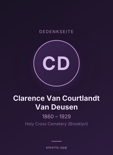 Gedenkportrait von Clarence Van Courtlandt Van Deusen