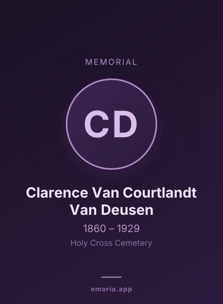 Memorial portrait of Clarence Van Courtlandt Van Deusen
