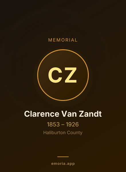 Memorial portrait of Clarence Van Zandt