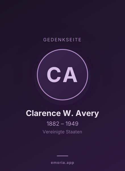 Gedenkportrait von Clarence W. Avery