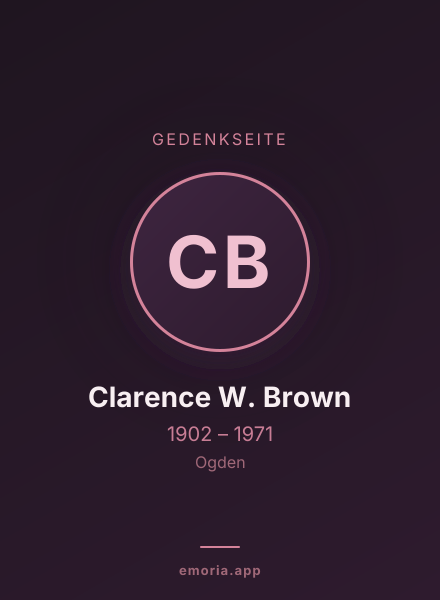 Gedenkportrait von Clarence W. Brown