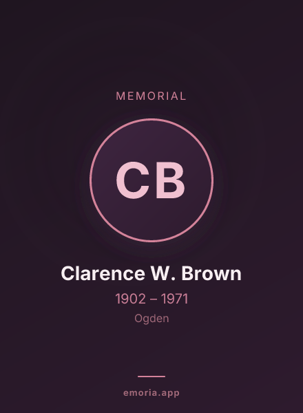 Memorial portrait of Clarence W. Brown
