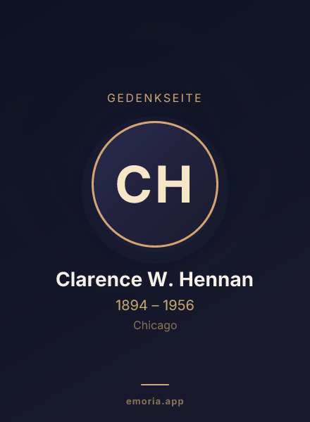 Gedenkportrait von Clarence W. Hennan