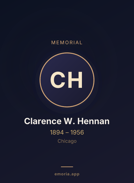 Memorial portrait of Clarence W. Hennan