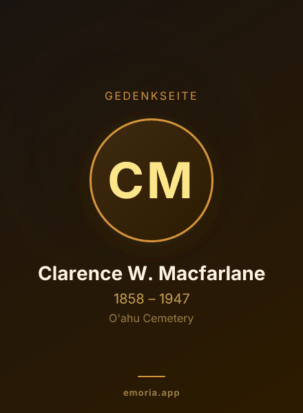 Gedenkportrait von Clarence W. Macfarlane