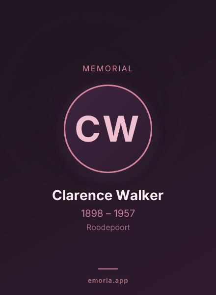 Memorial portrait of Clarence Walker