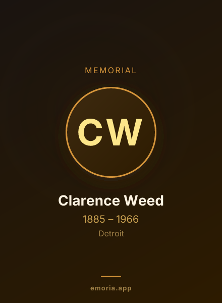 Memorial portrait of Clarence Weed