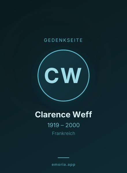 Gedenkportrait von Clarence Weff
