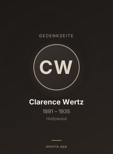 Gedenkportrait von Clarence Wertz