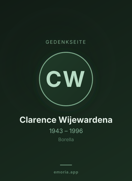 Gedenkportrait von Clarence Wijewardena