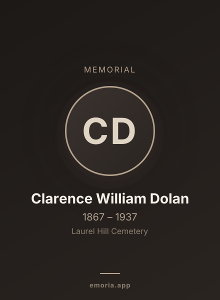 Memorial portrait of Clarence William Dolan