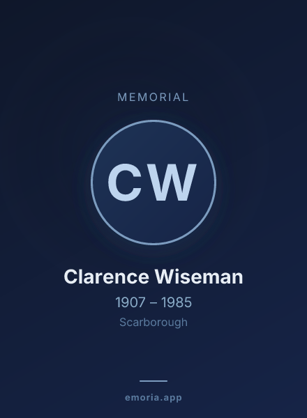 Memorial portrait of Clarence Wiseman
