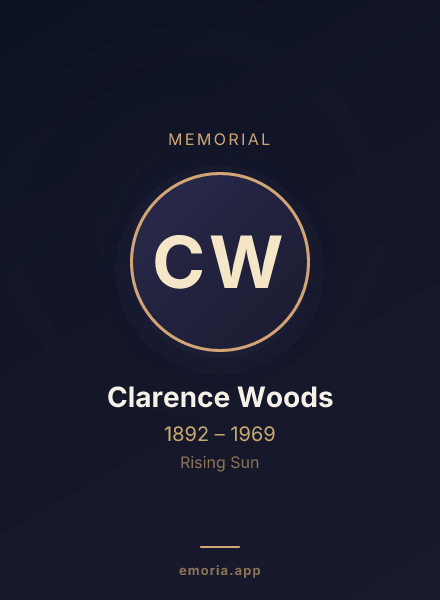Memorial portrait of Clarence Woods
