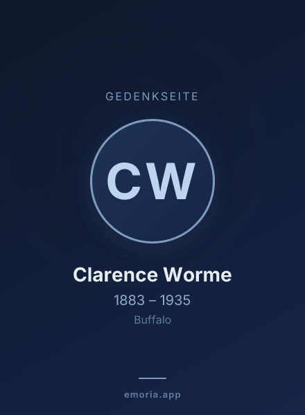 Gedenkportrait von Clarence Worme