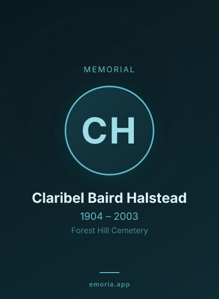 Memorial portrait of Claribel Baird Halstead