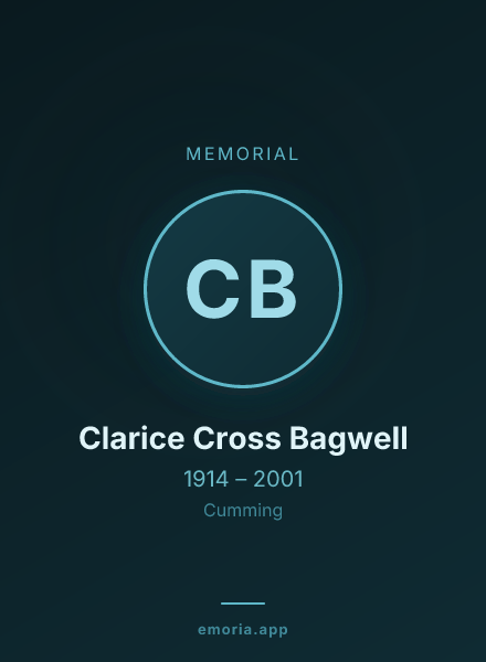 Memorial portrait of Clarice Cross Bagwell