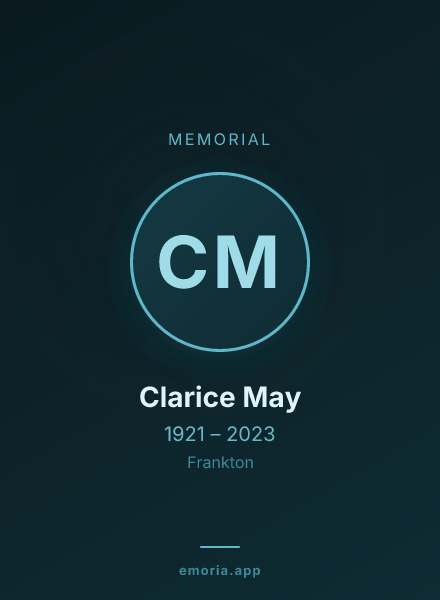 Memorial portrait of Clarice May