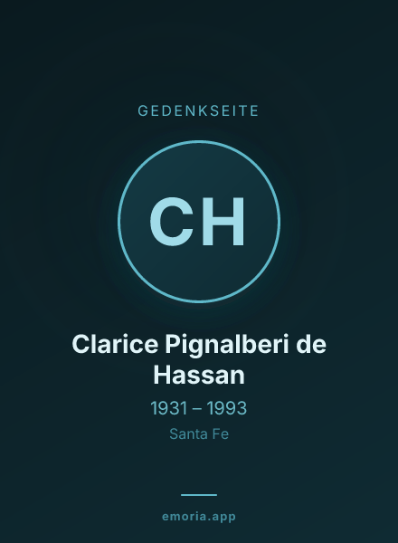 Gedenkportrait von Clarice Pignalberi de Hassan