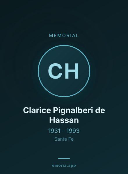 Memorial portrait of Clarice Pignalberi de Hassan