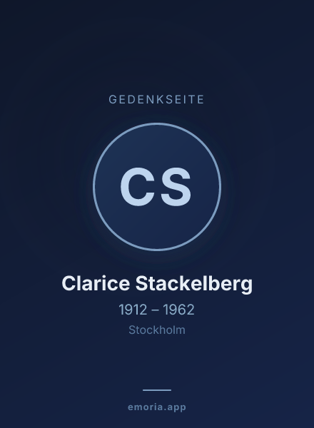 Gedenkportrait von Clarice Stackelberg