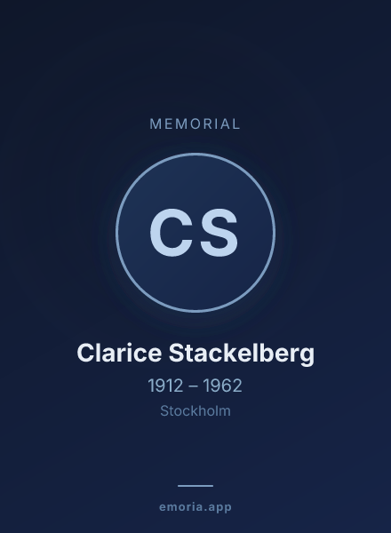 Memorial portrait of Clarice Stackelberg