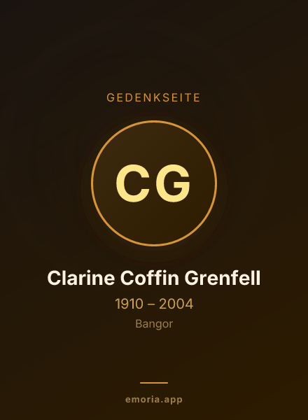 Gedenkportrait von Clarine Coffin Grenfell