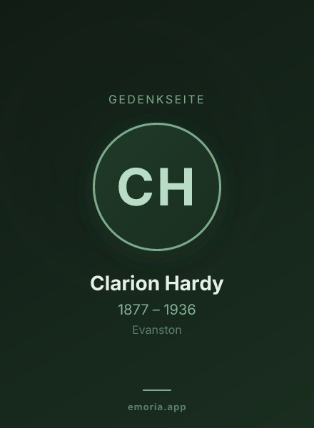 Gedenkportrait von Clarion Hardy