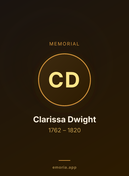 Memorial portrait of Clarissa Dwight