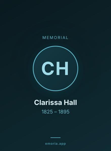 Memorial portrait of Clarissa Hall