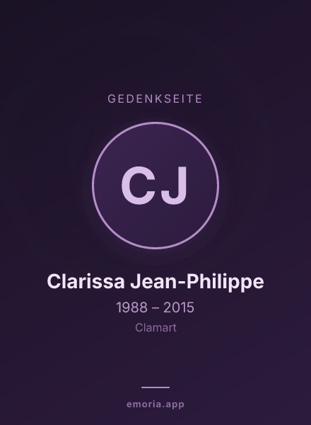 Gedenkportrait von Clarissa Jean-Philippe