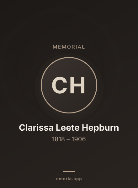 Memorial portrait of Clarissa Leete Hepburn